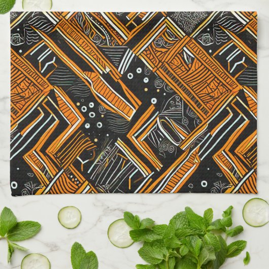 Afrikaanse kunst theedoek (Gevouwen)