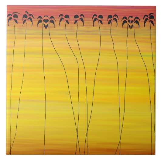 Afrikaanse kunst, tropische zon tegeltje (Voorkant)