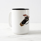 Afrikaanse kunst tweekleurige koffiemok (Voorkant links)