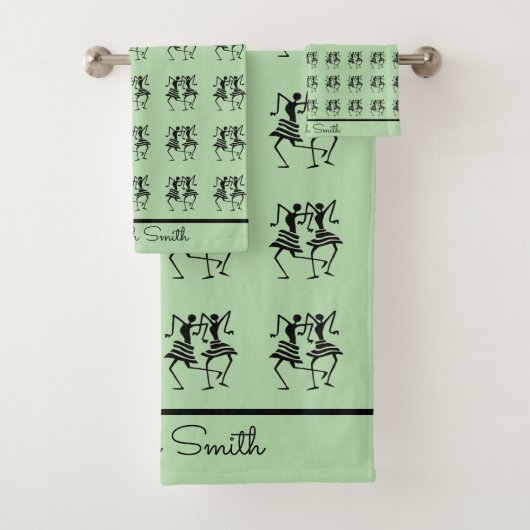 Afrikaanse kunst, viering Silhouette dansers Bad Handdoek (Insitu)