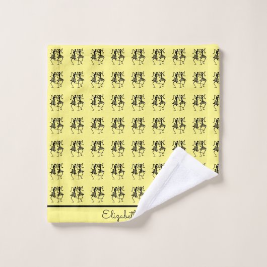 Afrikaanse kunst, viering Silhouette dansers Bad Handdoek (Wasdoekje)