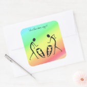 Afrikaanse kunst, viering van kleuren vierkante sticker (Envelop)