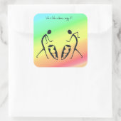 Afrikaanse kunst, viering van kleuren vierkante sticker (Tas)