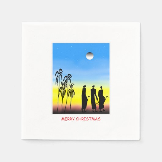 Afrikaanse kunst, vrolijk kerstfeest, servet (Voorkant)