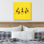 Afrikaanse kunst, vrolijke dans canvas afdruk (Insitu (Slaapkamer))