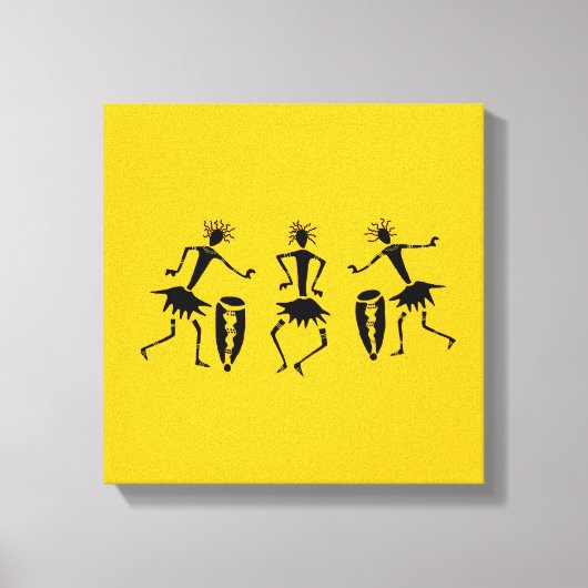 Afrikaanse kunst, vrolijke dans canvas afdruk (Voorkant)