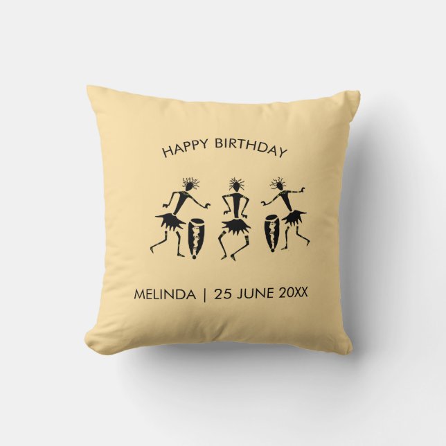 Afrikaanse kunst, vrolijke dans kussen (Voorkant)