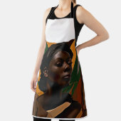 Afrikaanse kunst. Vrouw kijkt naar de voorkant Schort (Insitu)