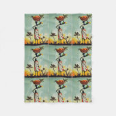 Afrikaanse kunst - Vrouw op gooit dekens, Kussens Fleece Deken (Voorkant)