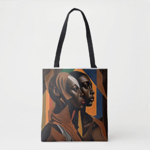 Afrikaanse kunst. Vrouwen die naar de voorkant kij Tote Bag