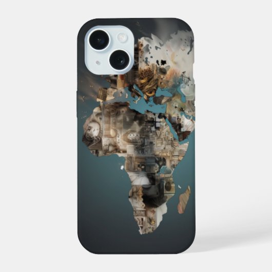 Afrikaanse kunstschelp iPhone 15 case (Achterkant)