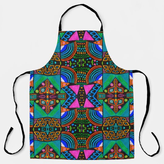 Afrikaanse kunsttekening. Naadloos aztec patroon. Schort (Voorkant)