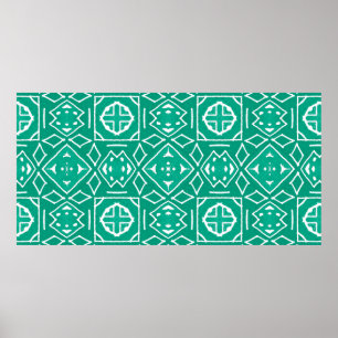 Afrikaanse kunsttekening. Tribale afdruk. Ikat Che Poster
