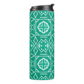 Afrikaanse kunsttekening. Tribale afdruk. Ikat Che Thermosbeker (Gedraaid links)