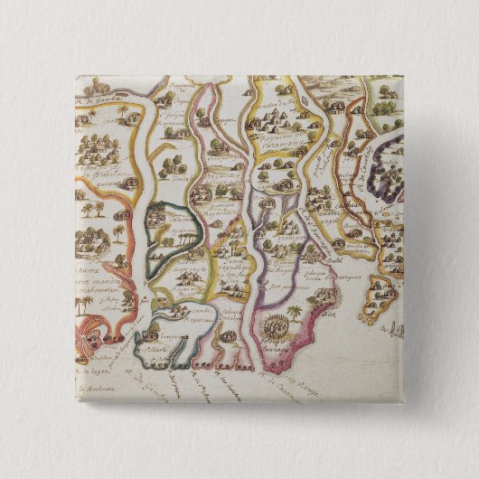 Afrikaanse kust en Gambia | 1622 Vierkante Button 5,1 Cm (Voorkant)