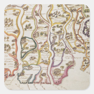 Afrikaanse kust en Gambia 1622 Vierkante Sticker