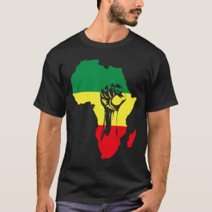 Afrikaanse Landkaart Vuist Zwarte Geschiedenis Inh T-shirt