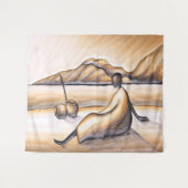 Afrikaanse landschapsarchitectuur wandkleed (Voorkant (horizontaal))