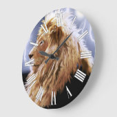 Afrikaanse leeuw en bliksem Big Cat-Lover Wall klo Grote Klok (Hoek)