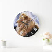 Afrikaanse leeuw en bliksem Big Cat-Lover Wall klo Grote Klok (Huis)