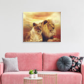 Afrikaanse leeuw en leeuwen canvas afdruk (Insitu (Woonkamer))