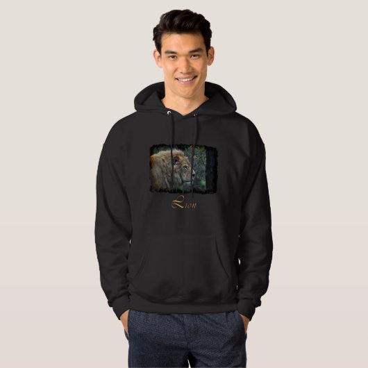 Afrikaanse Leeuw Grote Kat Dierenliefhebber Hoodie (Voorkant volledig)