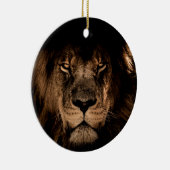 afrikaanse leeuw houdt de ogen dicht keramisch ornament (Rechts)