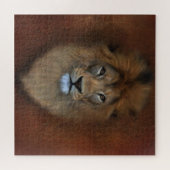 Afrikaanse leeuw op pastelwedstrijd voor dierenkun legpuzzel (Horizontaal)