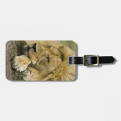 Afrikaanse leeuw, Panthera leo, in slaap gevallen Bagagelabel (Voorkant horizontaal)