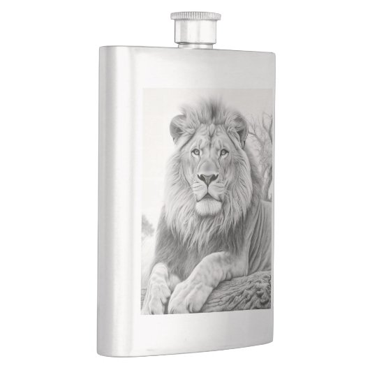 Afrikaanse leeuw potlood tekening flacon (Rechts)