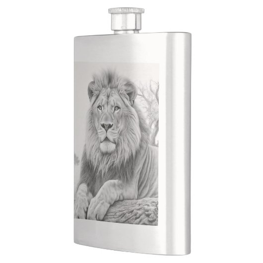 Afrikaanse leeuw potlood tekening flacon (Links)