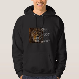 Afrikaanse leeuw print witte mannen zwart hoodie