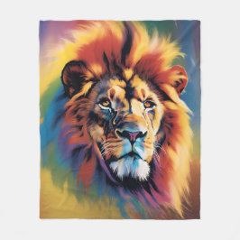 Afrikaanse Leeuw Safari Deken - Rainbow Fleece