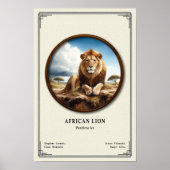 Afrikaanse Leeuw Zoologie Serie Poster (Voorkant)