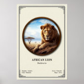 Afrikaanse Leeuw Zoölogie Serie Poster (Voorkant)
