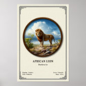 Afrikaanse Leeuw Zoologie Serie Poster (Voorkant)