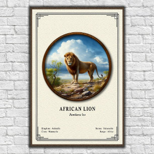 Afrikaanse Leeuw Zoologie Serie Poster
