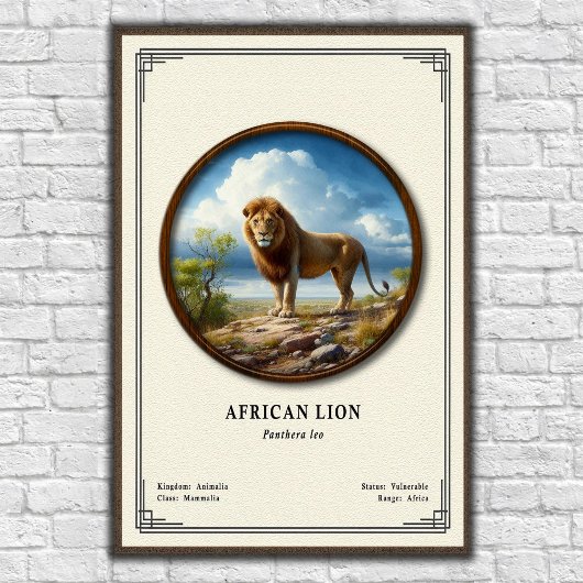 Afrikaanse Leeuw Zoologie Serie Poster