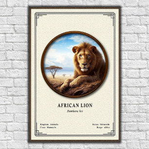 Afrikaanse Leeuw Zoölogie Serie Poster