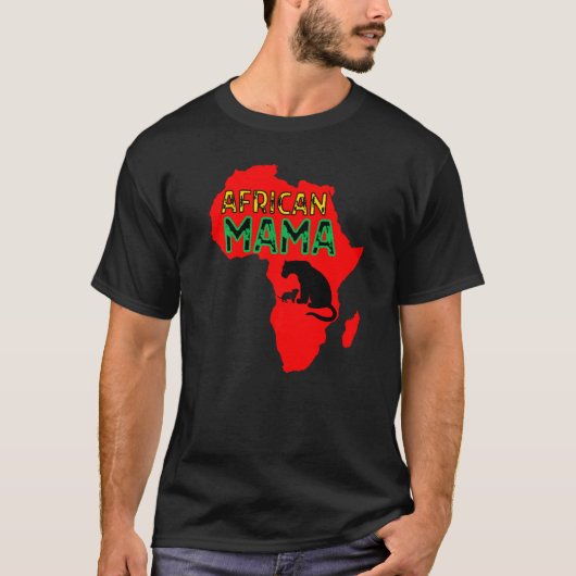 Afrikaanse leeuwenmoeder Rood T-shirt (Voorkant)