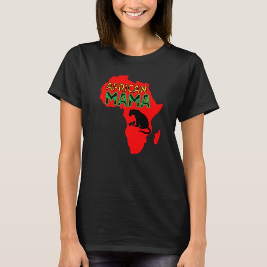 Afrikaanse leeuwenmoeder Rood T-shirt (Voorkant)