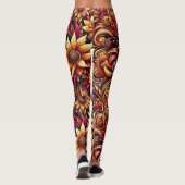 Afrikaanse lelie bloem patroon broek serene vibran leggings (Achterkant)