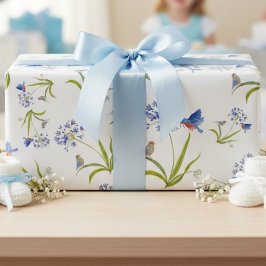 Afrikaanse lelie met Blauwe Vogel moeder en baby Cadeaupapier