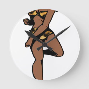 afrikaanse leoparafdruk ronde klok