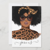 Afrikaanse leopard Girl Bachelorette I Kaart (Voorkant)