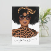 Afrikaanse leopard Girl Bachelorette I Kaart (Staand voorkant)