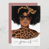 Afrikaanse leopard Girl Bachelorette I Kaart (Voorkant / Achterkant)