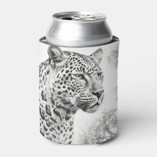 Afrikaanse Leopard Pencil Drawing Blikjeskoeler (Blikje Voorkant)