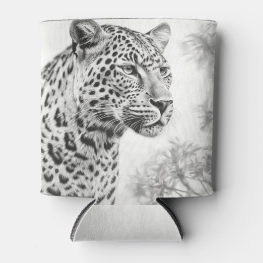 Afrikaanse Leopard Pencil Drawing Blikjeskoeler (Voorkant)