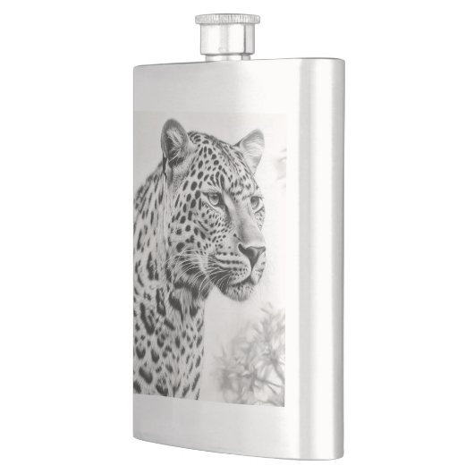 Afrikaanse Leopard Pencil Drawing Flacon (Links)